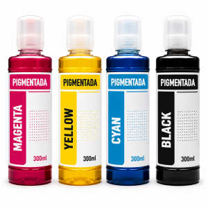 Kit Tinta Pigmentada Compatível para Epson Workforce WF-3720/WF-4720 - 300 ml ( cada)
