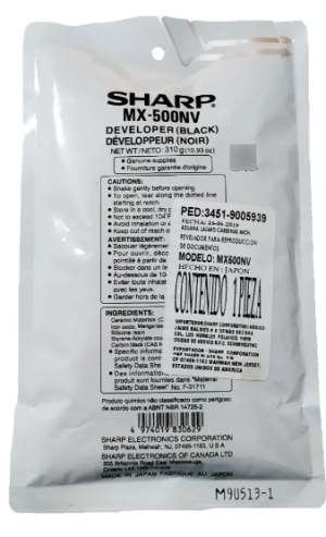 Revelador para Sharp MX-M363N/MX-M453N/MX-M500NV/ MX500AV - Preto