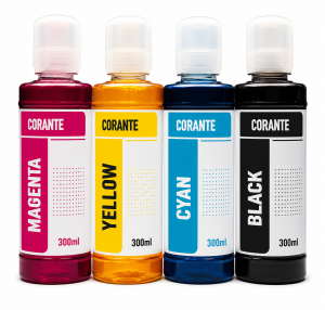 Kit Tinta Corante Compatível para Epson Workforce WF-3720/WF-4720 - 300 ml ( cada)