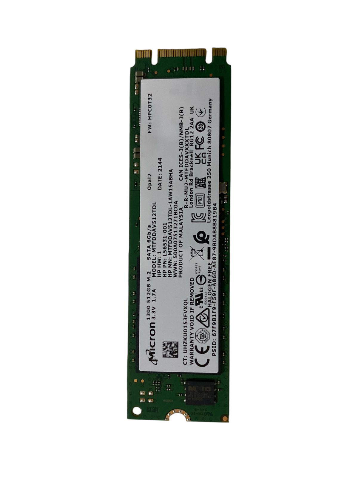 Unidade de Estado Sólido Original HP 512gb Micron M.2 2280 - L56531-001 - Imagem 3
